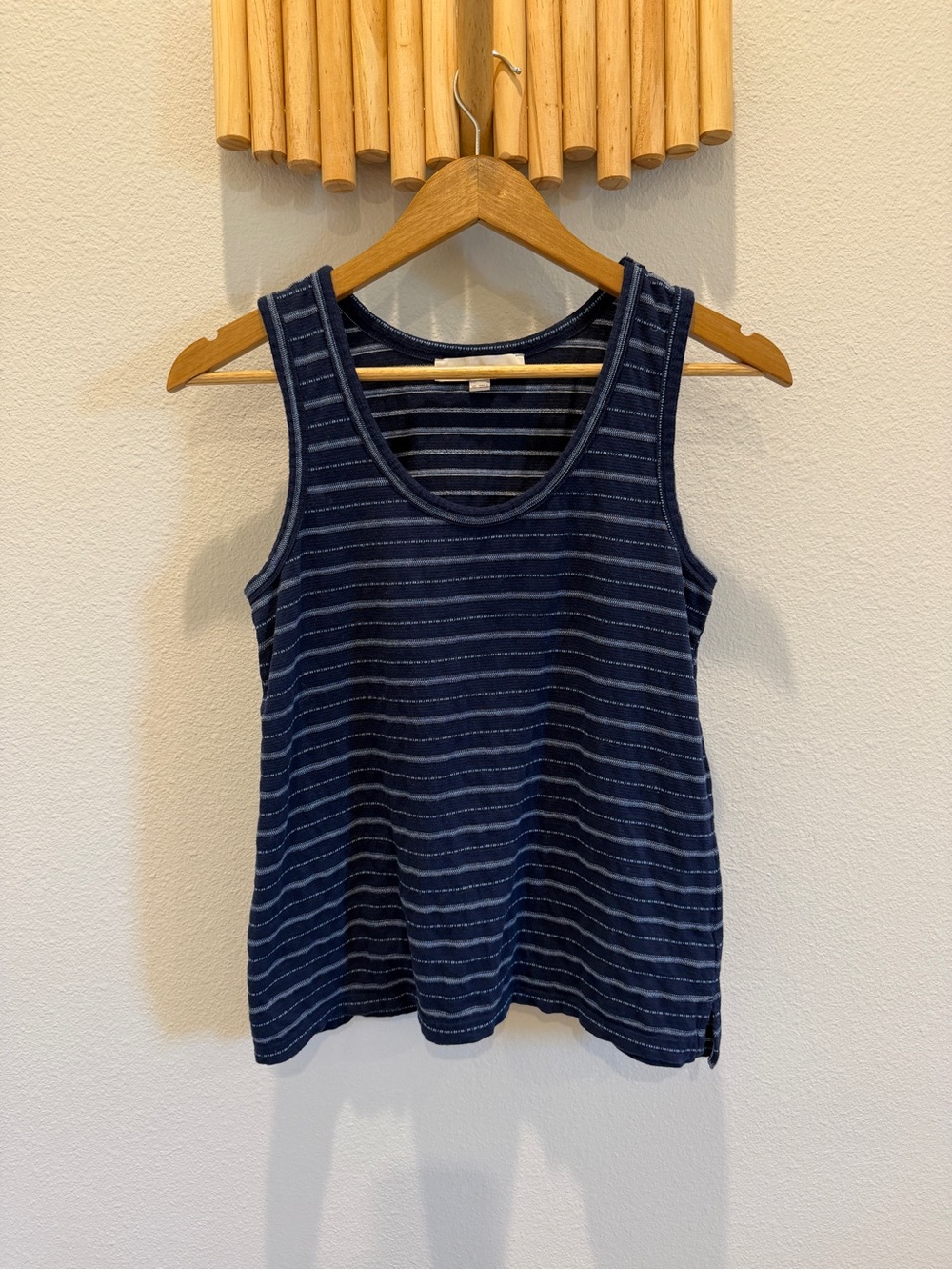 Women's LOFT Navy Striped Scoop Neck Tank Top